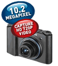Superb Samsung NV24 10.2 MP HD Camera in Black 